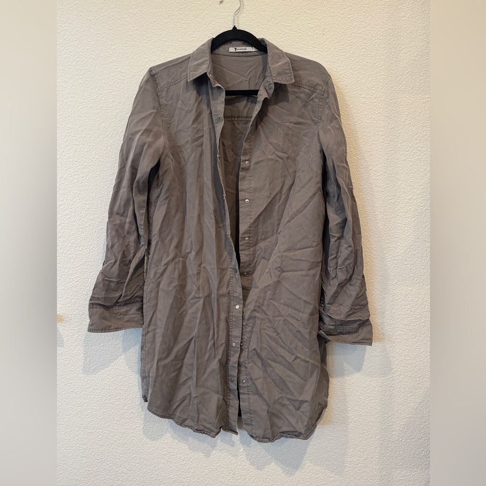 Alexander wang long sleeve button up mini dress
